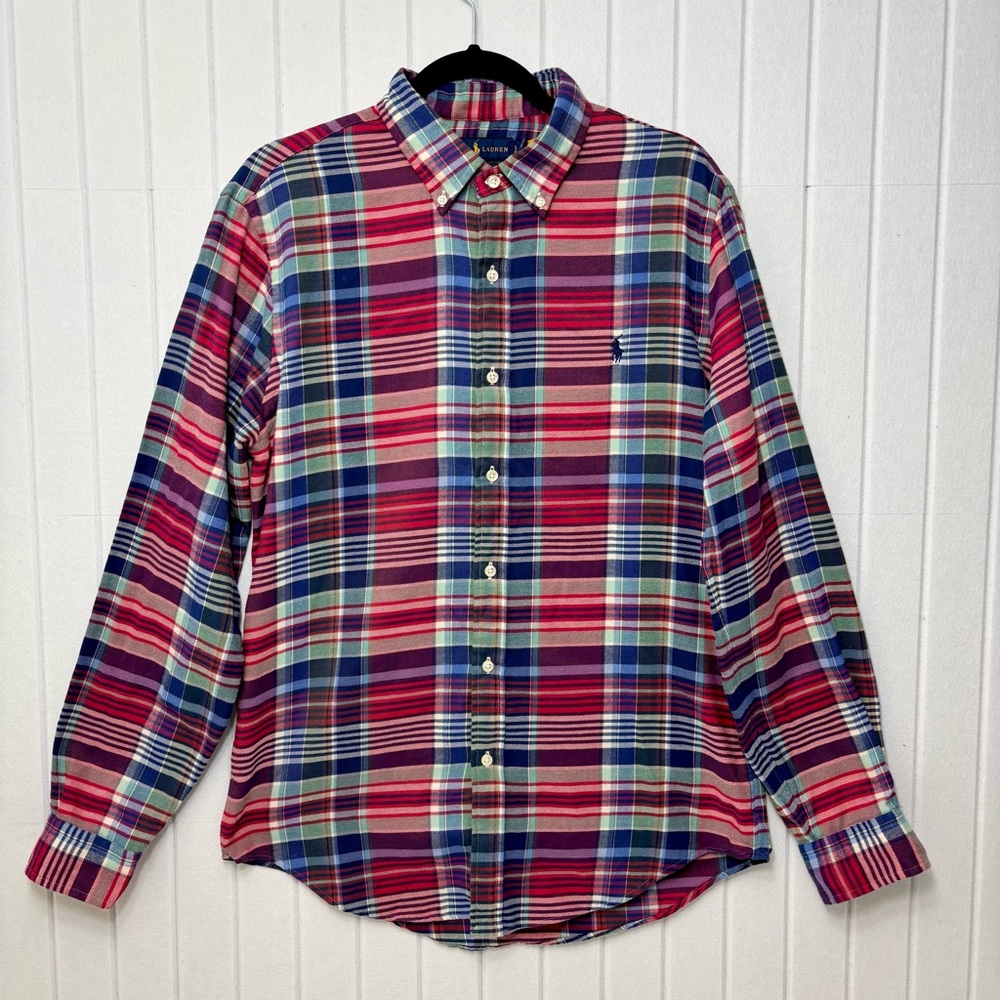 Ralph Lauren Multicolor Button Down Plaid Shirt Size L